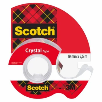Клейкая лента Scotch Crystal с диспенсером 19 мм x 7.5 м, прозрачная