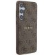 Guess Samsung Galaxy S24+ Case 4G Collection Leather Metal Logo MagSafe, Brown