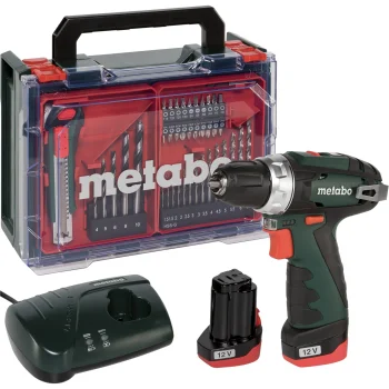 Аккумуляторная дрель-шуруповерт Metabo PowerMaxx BS Basic Set, 12 В, 2x 2.0 Ач