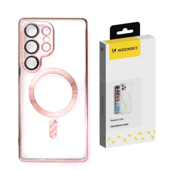 Чехол Wozinsky Electroplated Case Magsafe для Samsung Galaxy S25, розовый