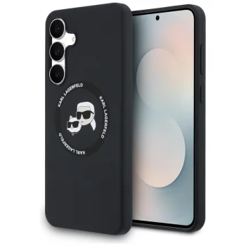 Чехол Karl Lagerfeld Karl & Choupette Heads MagSafe для Samsung Galaxy S25 FE, черный