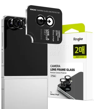 Kameras aizsargstikls Ringke Camera Frame Protector, Samsung Galaxy Z Flip 8, 2 gab., melns