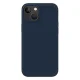 Силиконовый чехол Uniq Lino для iPhone 14 Plus и 15 Plus, синий