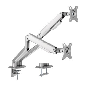 Dual Monitor Spring Arm Mount 17"-32" up to 9kg Silver