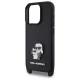 Apple iPhone 16 Pro 6.3\'\' Karl Lagerfeld Saffiano Karl&Choupette Metal Pin CBDY Strap Case Cover, Black | Telefona...