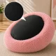 Soft Plush Round Pet Bed for Dogs and Cats, Grey, 100 cm