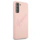 Чехол Guess для Samsung Galaxy S21+ Silicone Vintage Script, розовый
