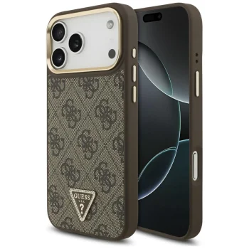 Guess 4G PU Leather MagSafe vāciņš Apple iPhone 17 Pro Max, Melns