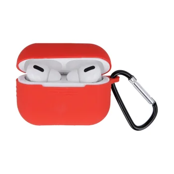 Silicone Case for AirPods Pro with Hook, Red