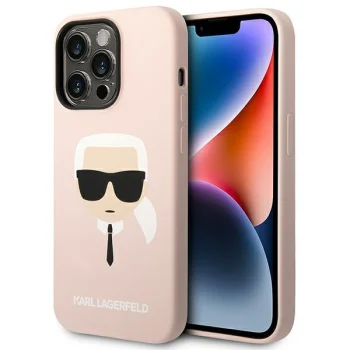 Чехол Karl Lagerfeld для iPhone 14 Pro Max Silicone Karl's Head, розовый