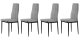 Ēdamistabas krēslu komplekts 4 gab. ModernHome mīkstie stepēti, pelēki