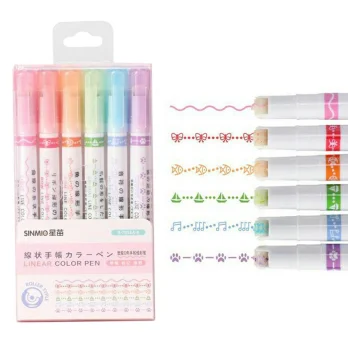 Pattern Roller Markers Set of 6 Colors