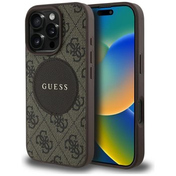 Guess iPhone 16 Pro Max Case 4G Circle Classic Logo MagSafe, Brown