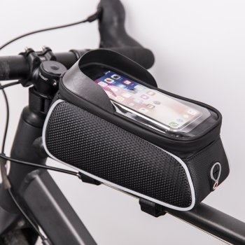 Ūdensizturīga velo soma TFO ar telefona turētāju uz stūres Model01, melna