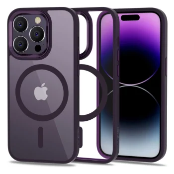 Apple iPhone 14 Pro 6.1'' Tech-Protect MagMat MagSafe Case Cover, Transparent Purple | Чехол Обложка...