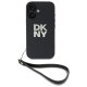 DKNY iPhone 16 Case Wrist Strap Stock Logo, Black