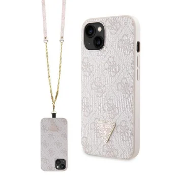 Чехол Guess для iPhone 14 Pro Max Crossbody 4G Metal Logo, розовый