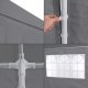 Dārza paviljons pasākumu telts 3x9 m 8 sienas MultiGarden, pelēks