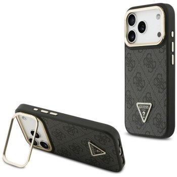 Guess 4G PU Triangle Logo & Stand Camera Magsafe Phone Case Cover iPhone 17 Pro - Black