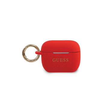 Чехол Guess для AirPods Pro Silicone Glitter, красный