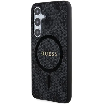 Чехол Guess для Samsung Galaxy S24 4G Leather Metal Logo MagSafe, черный