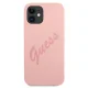 Чехол Guess для iPhone 12 mini Silicone Vintage Script, розовый