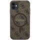Guess iPhone 11 / XR vāciņš 4G Collection Leather Metal Logo MagSafe, brūns