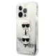 Чехол Karl Lagerfeld для iPhone 13 / 13 Pro Liquid Glitter Karl & Choupette, серебристый