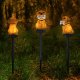 Solar garden lamp dog shape with LED, warm white light