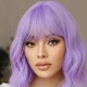 Bakalu длинный фиолетовый парик с челкой