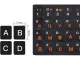 Наклейки на клавиатуру QWERTY + Кириллица 11x13 мм Черные