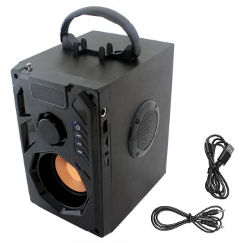 Portatīvais Bluetooth skaļrunis ar FM radio, USB, microSD, melns