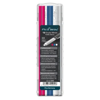 Rezerves grafīti Pica BIG DRY marķierim, 150 mm, 2 x 5 mm, 12 gab., dažādas krāsas