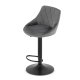 Leobert Bar Stool with Adjustable Height and Footrest, Velour, Grey