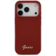 Guess iPhone 17 Pro vāciņš Silicone Script Metal Logo MagSafe, sarkans