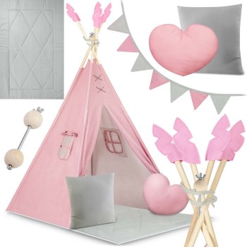 Bērnu telts NK-406 Nukido - rozā krāsā | Children's Tipi Tent