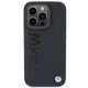 BMW iPhone 15 Pro Max vāciņš Leather Hot Stamp, melns