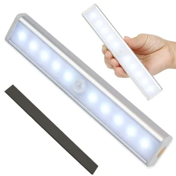 Self-Adhesive LED Light with Motion and Twilight Sensor, Silver