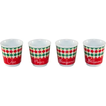 Bialetti Biccherini Tricolore espresso krūzīšu komplekts, 4 gab.