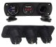 Waterproof 12V Socket Panel with Dual USB Charger and Voltmeter, Black