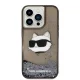 Karl Lagerfeld iPhone 14 Pro Max vāciņš Glitter Choupette Head Melns