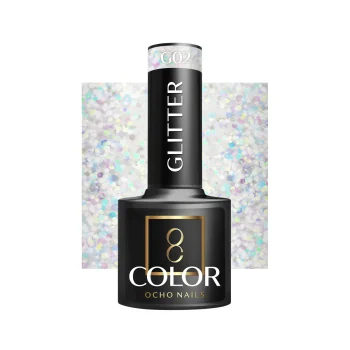 Ocho Nails Glitter G02 hibrīda nagu laka, 5 g