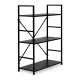 Modernhome CWJ602480LG BLACK koka plaukts ar metāla rāmi, 3 plaukti, melns