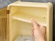 Wall-Mounted Bathroom Shelf with Door and Tissue Dispenser, Beige