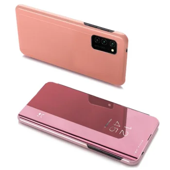 Atverams vāciņš Clear View priekš Samsung Galaxy A03s (166.5), ar statīva funkciju, rozā