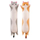 Mīkstā bērnu rotaļlieta, garš plīša spilvens kaķis - batons, 110cm | Plush Cat-shaped Hugging Pillow