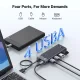 USB centrmezgls Ugreen CM653 ar 4 USB-A pieslēgvietām, melns