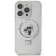 Karl Lagerfeld iPhone 15 Pro Max vāciņš Ring Stand Karl&Choupette MagSafe, balts
