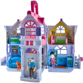 Kruzzel 00022612 Folding Dollhouse with Accessories