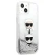 Apple iPhone 13 mini 5.4\" Karl Lagerfeld Liquid Glitter Karl&Choupette Head Case Cover (KLHCP13SKICGLS), Silver |...